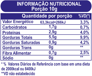 Tabela Nutricional Pasta de Amendoim Integral Power One